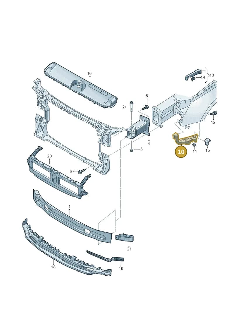 8W0807283F — Audi A4 (2015-2025) diagram 849807010, position 10