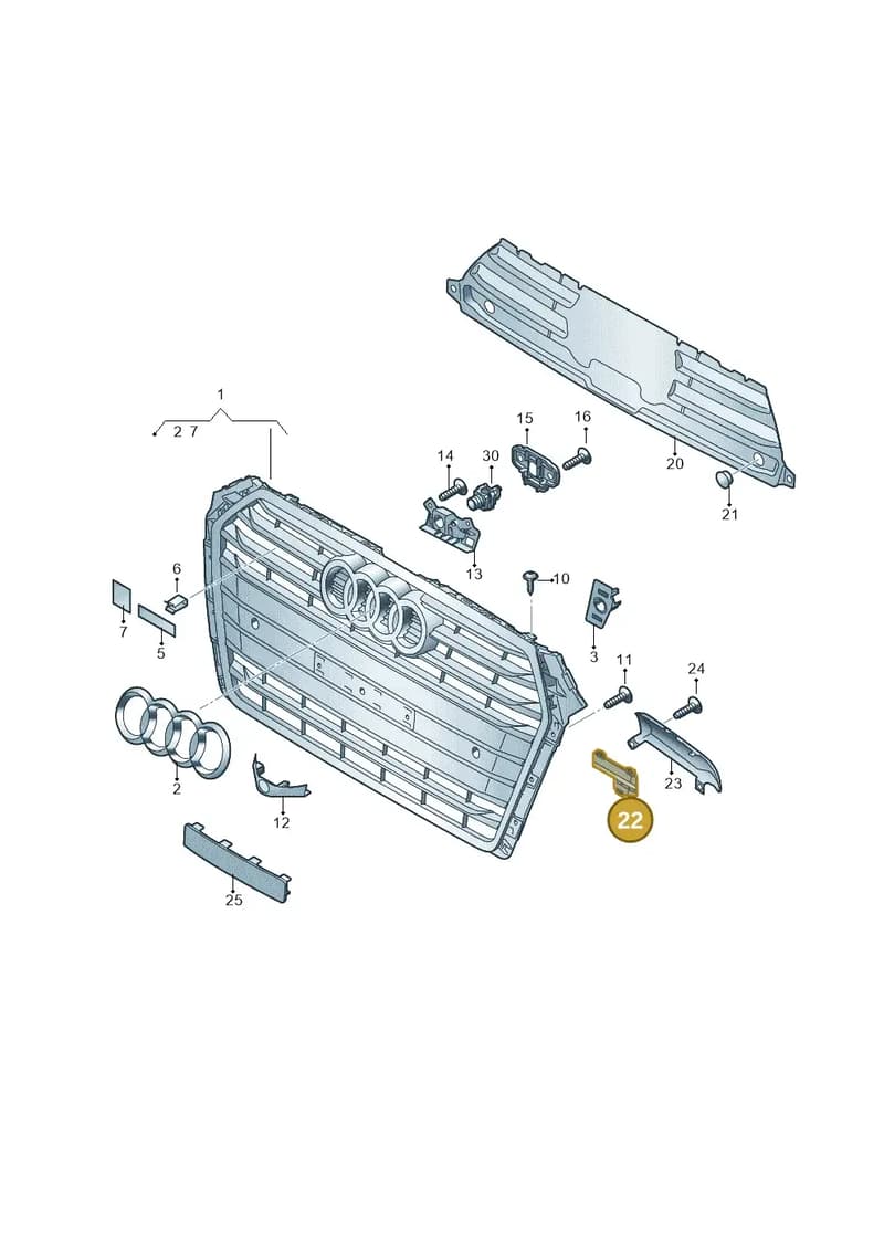 8W0807328A — Audi A4 (2015-2025) diagram 849853350, position 22
