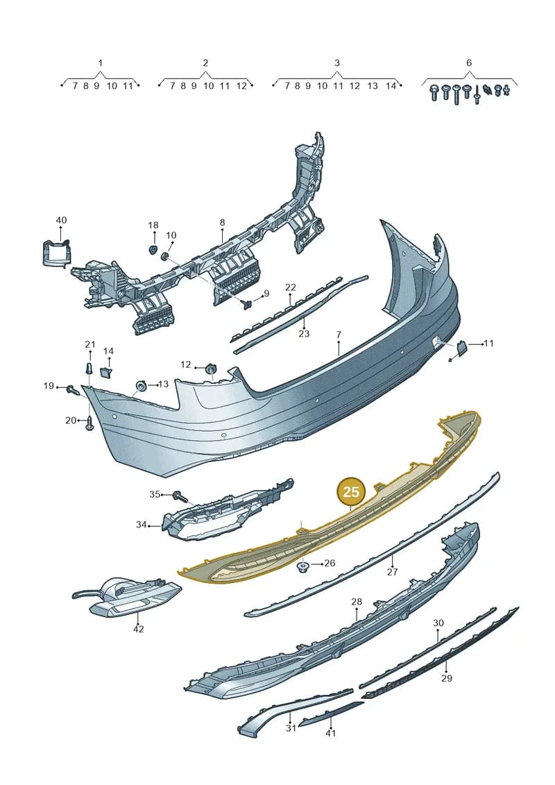 8W0807521AARU6 — Audi A4 (2015-2025) diagram 849807770, position 25