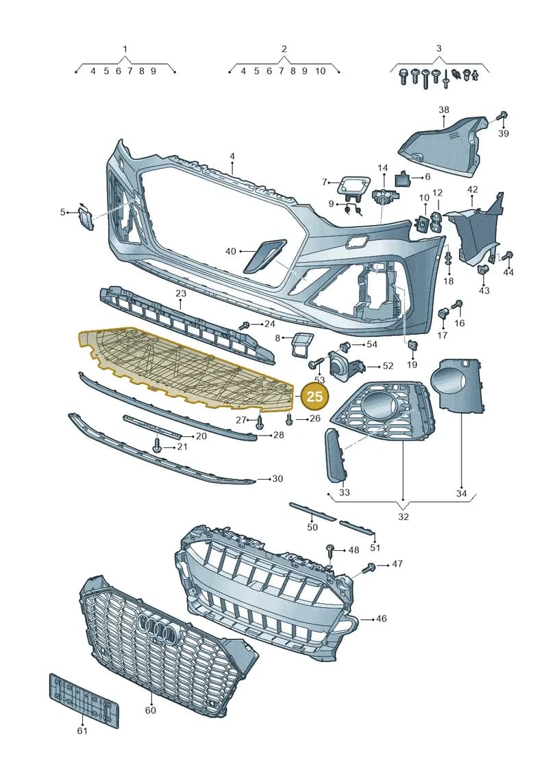 8W0807611H — Audi RS5 Sportback (2017-2025) diagram 847807020, position 25