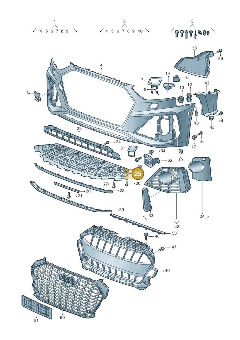 8W0807611H — Audi RS4 Avant (2017-2025) diagram 438807020, position 25