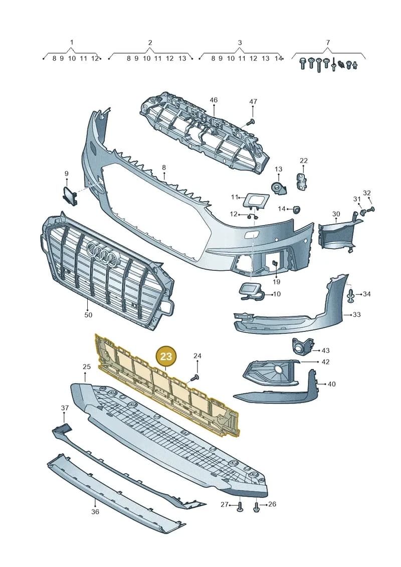 8W0807683G9B9 — Audi A4 (2015-2025) diagram 849807210, position 23