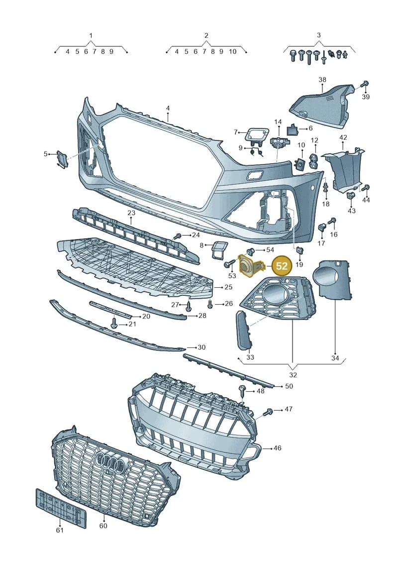 8W0807819A — Audi RS4 Avant (2017-2025) diagram 438807020, position 52