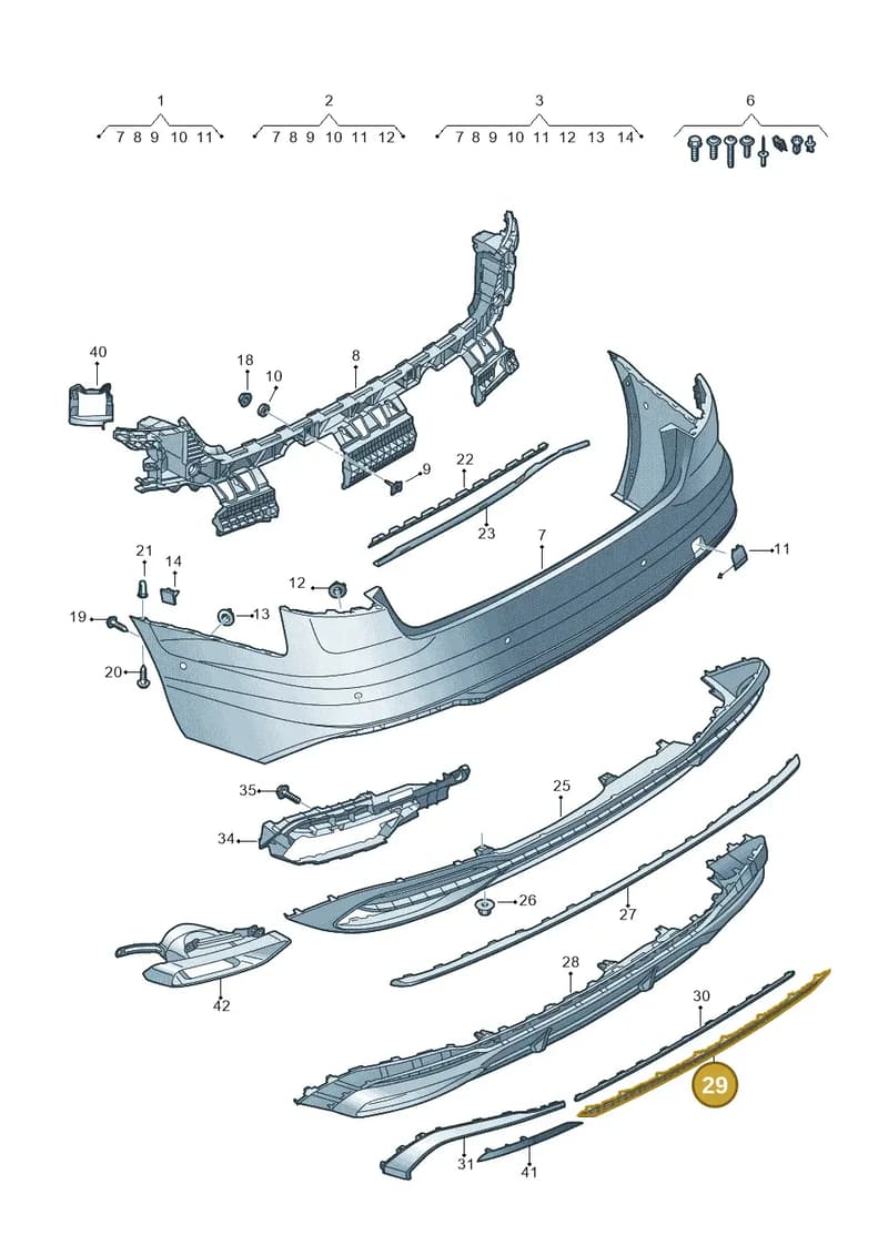 8W0807833A9B9 — Audi A4 (2015-2025) diagram 849807770, position 29