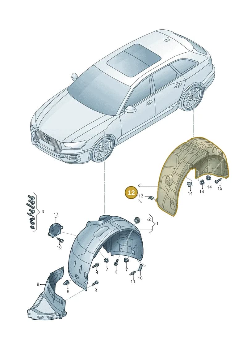 8W0810171M — Audi RS4 Avant (2017-2025) diagram 438821500, position 12
