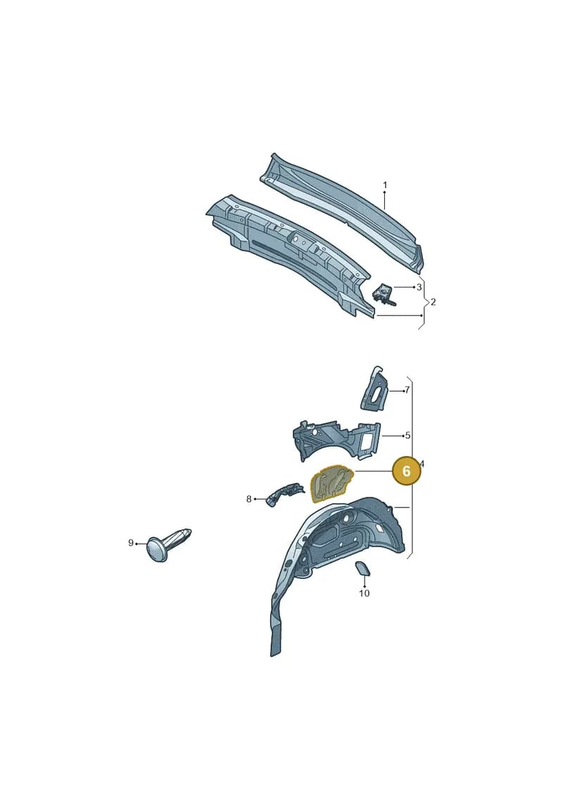 8W0810888A — Audi RS4 Avant (2017-2025) diagram 438813000, position 6