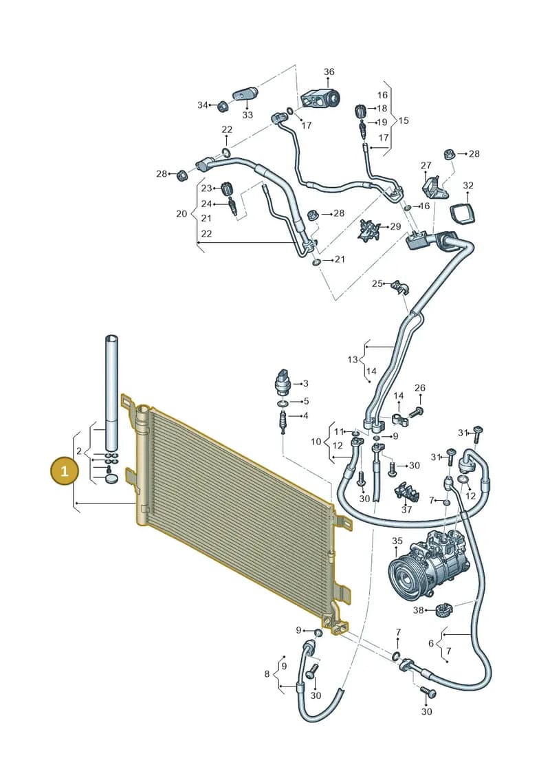 8W0816421N — Audi RS5 Sportback (2017-2025) diagram 849260400, position 1