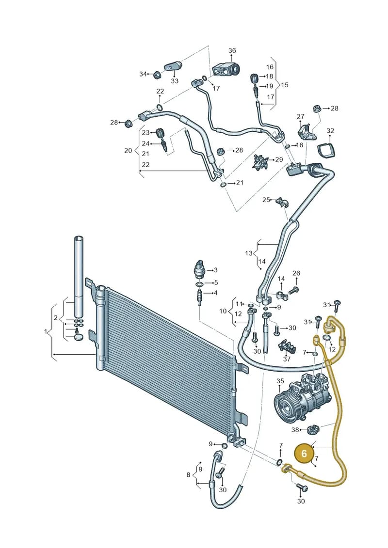 8W0816721BH — Audi A5 Sportback (2016-2025) diagram 849260400, position 6