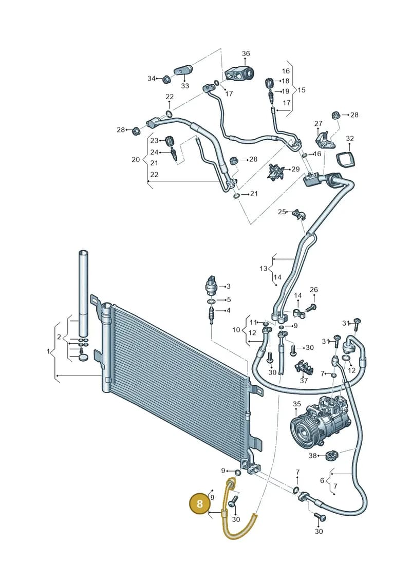 8W0816741AL — Audi A5 Sportback (2016-2025) diagram 849260400, position 8