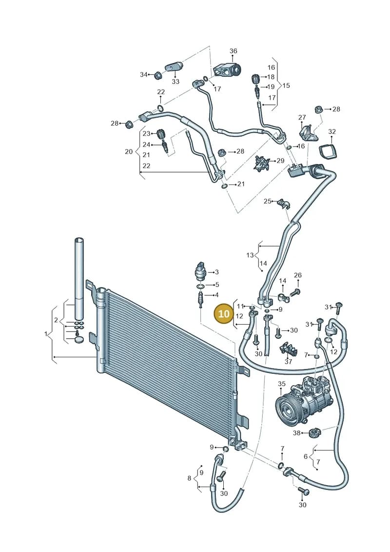 8W0816743BC — Audi A5 Sportback (2016-2025) diagram 849260400, position 10