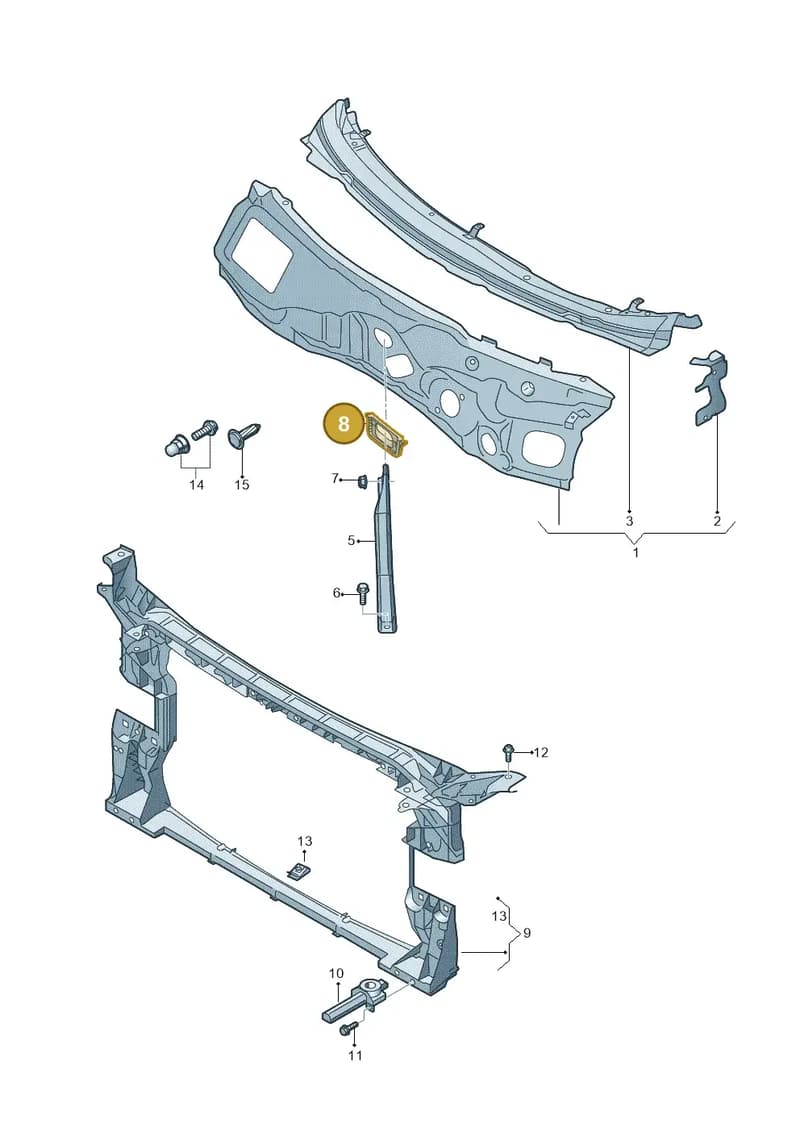 8W0819143B — Audi RS4 Avant (2017-2025) diagram 849805000, position 8