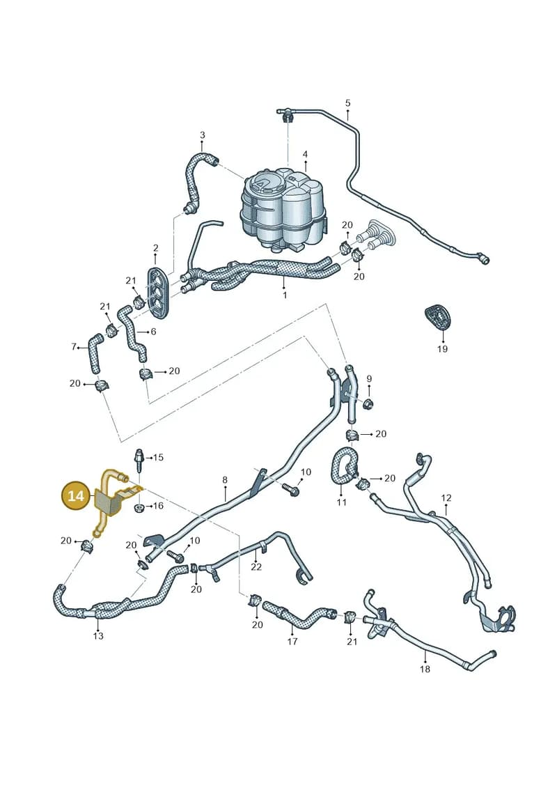 8W0819278B — Audi A5 Sportback (2016-2025) diagram 849121220, position 14