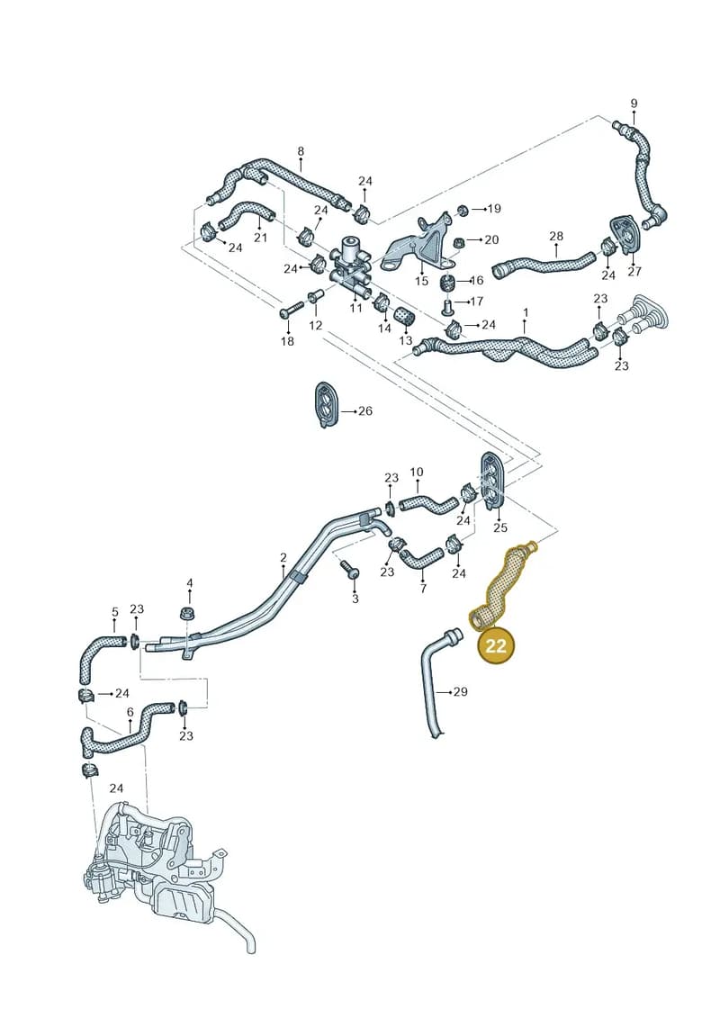 8W0819334F — Audi A5 Sportback (2016-2025) diagram 849261550, position 22