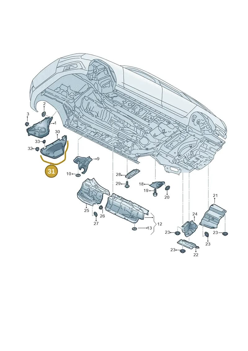 8W0819532A — Audi RS5 Sportback (2017-2025) diagram 847804000, position 31