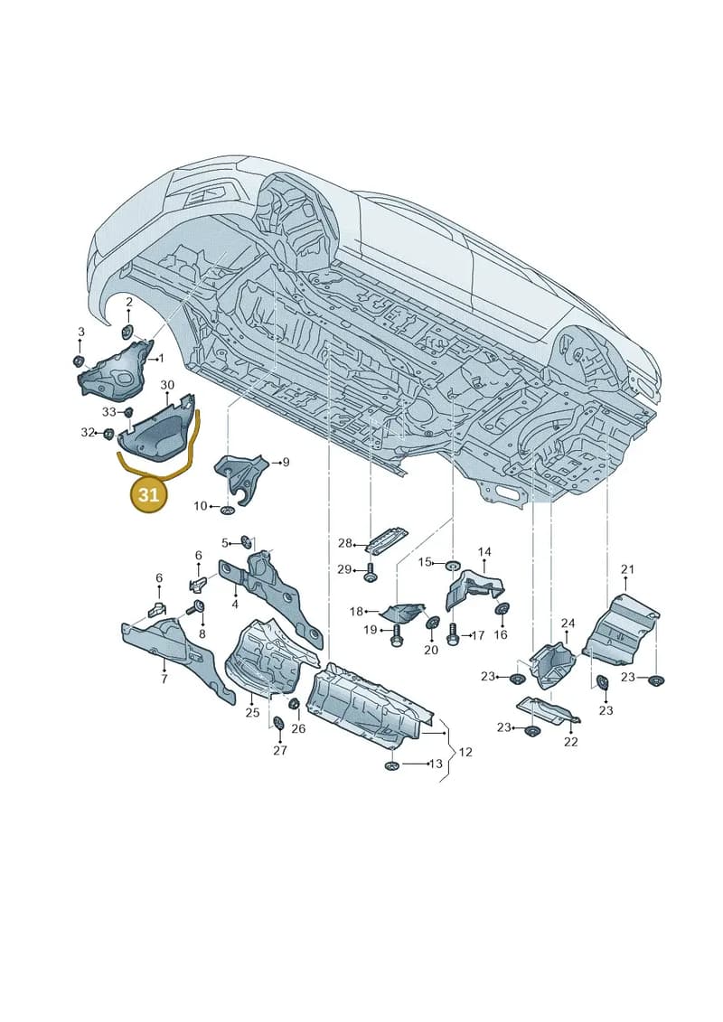 8W0819532A — Audi A5 Sportback (2016-2025) diagram 849804000, position 31