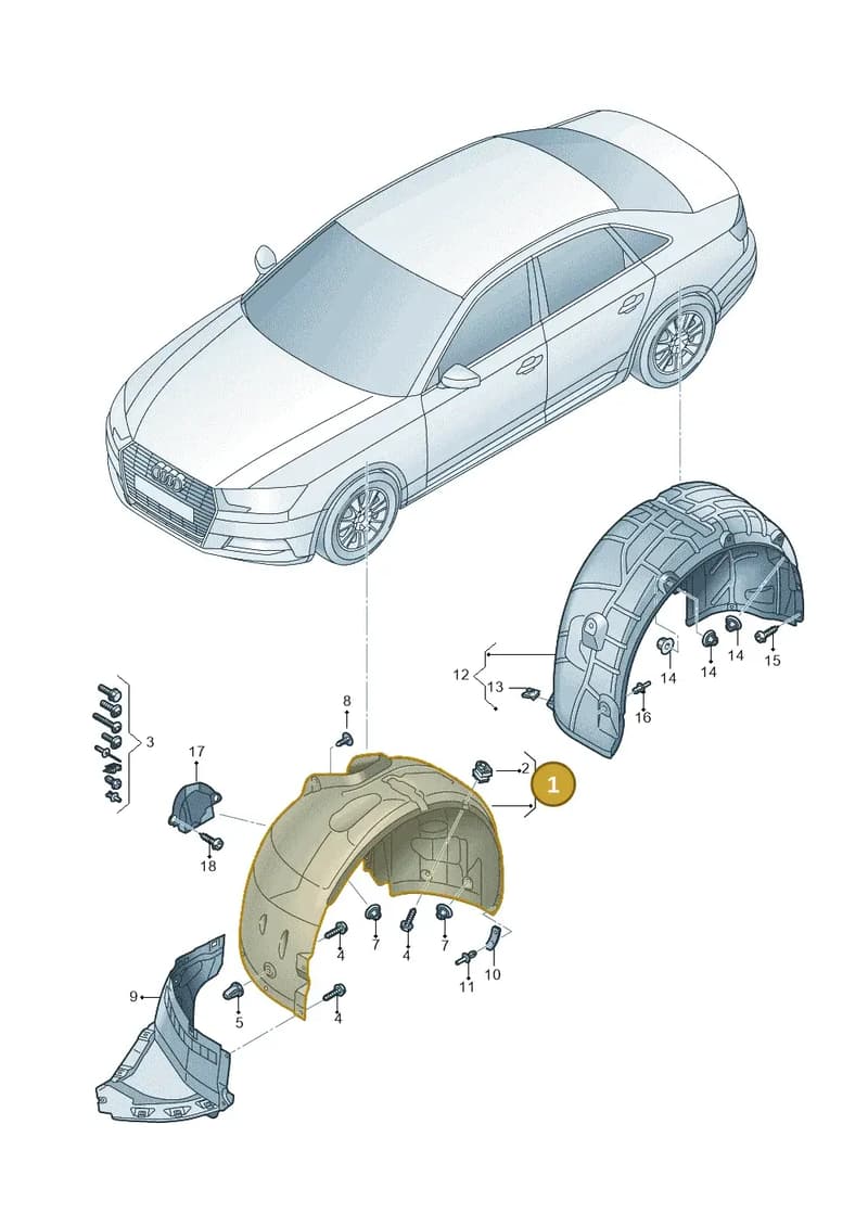 8W0821171A — Audi A4 (2015-2025) diagram 849821500, position 1