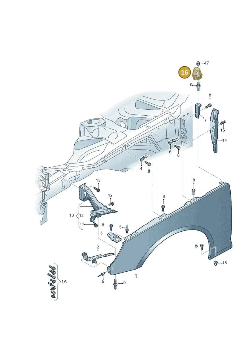 8W0821231A — Audi A4 (2015-2025) diagram 849821000, position 16