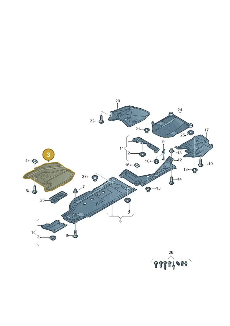 8W0825209B — Audi A5 Sportback (2016-2025) diagram 849825000, position 3