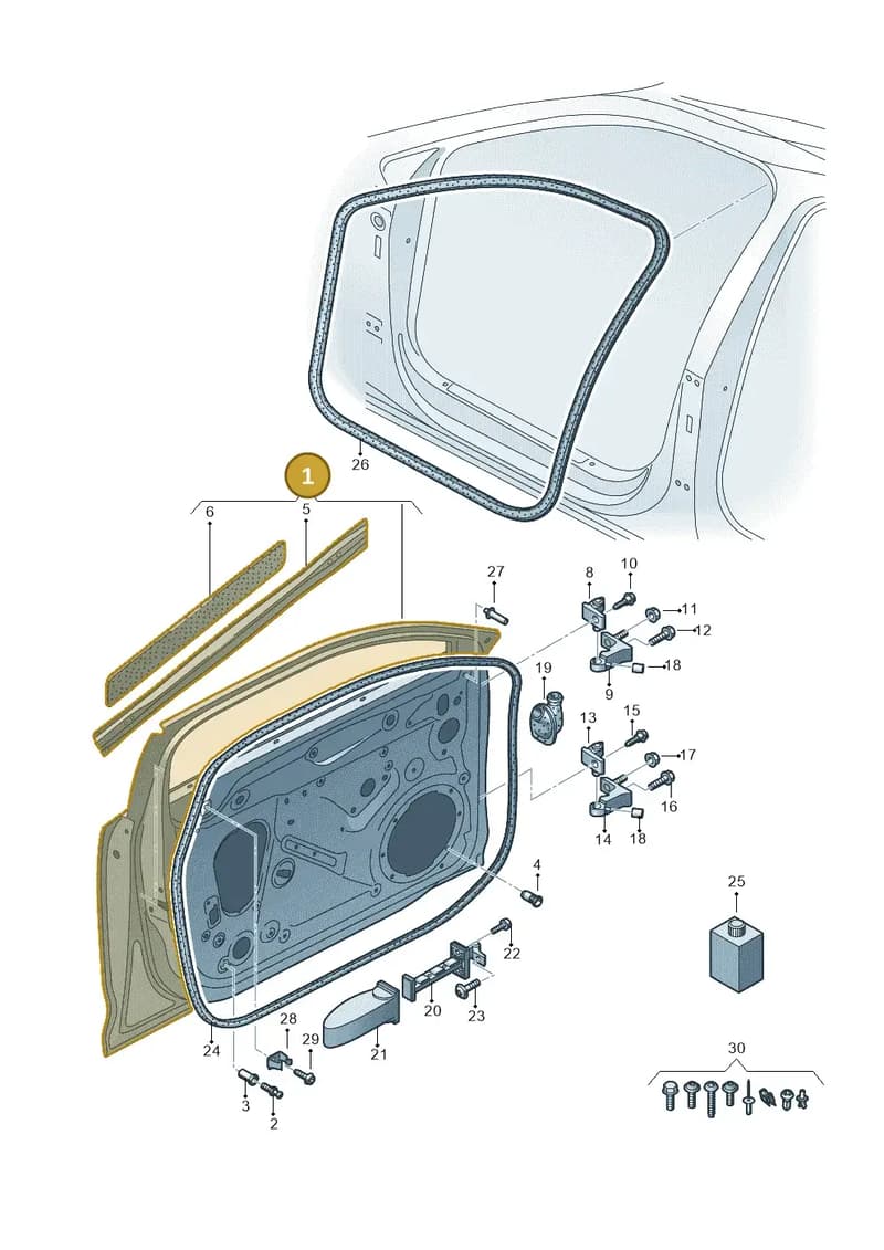 8W0831052B — Audi A4 (2015-2025) diagram 849831100, position 1