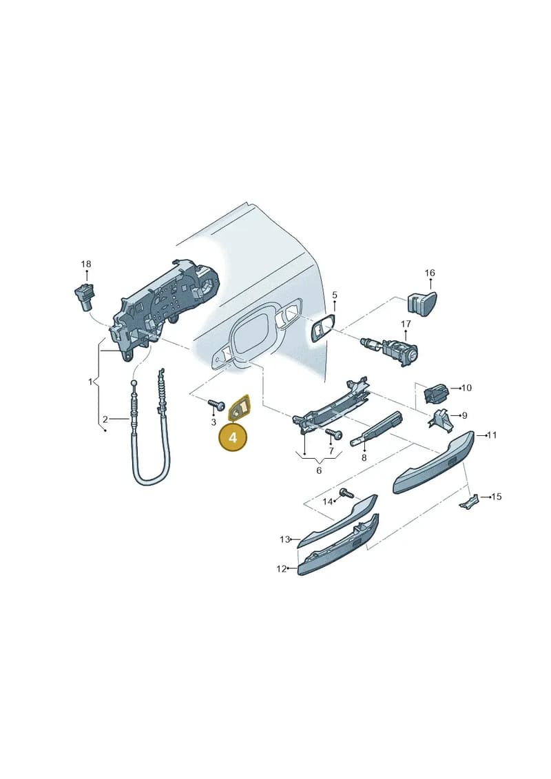 8W0837209A — Audi A5 Cabriolet (2016-2025) diagram 848837000, position 4
