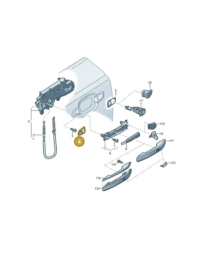 8W0837209A — Audi A5 Sportback (2016-2025) diagram 849837000, position 4