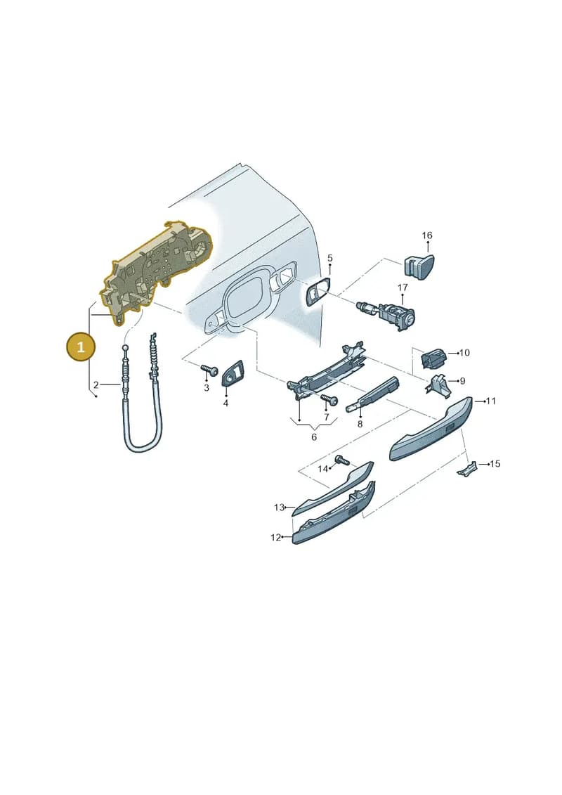 8W0837811A — Audi A5 Sportback (2016-2025) diagram 849837000, position 1