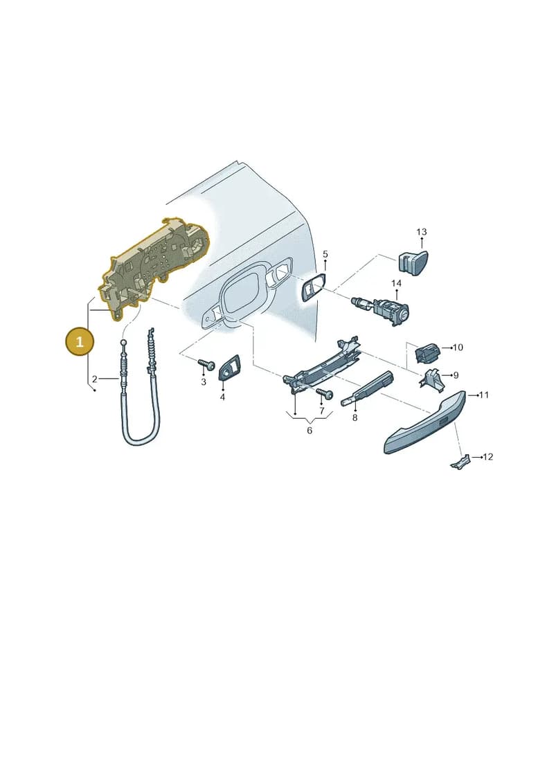 8W0837811A — Audi RS4 Avant (2017-2025) diagram 896837000, position 1