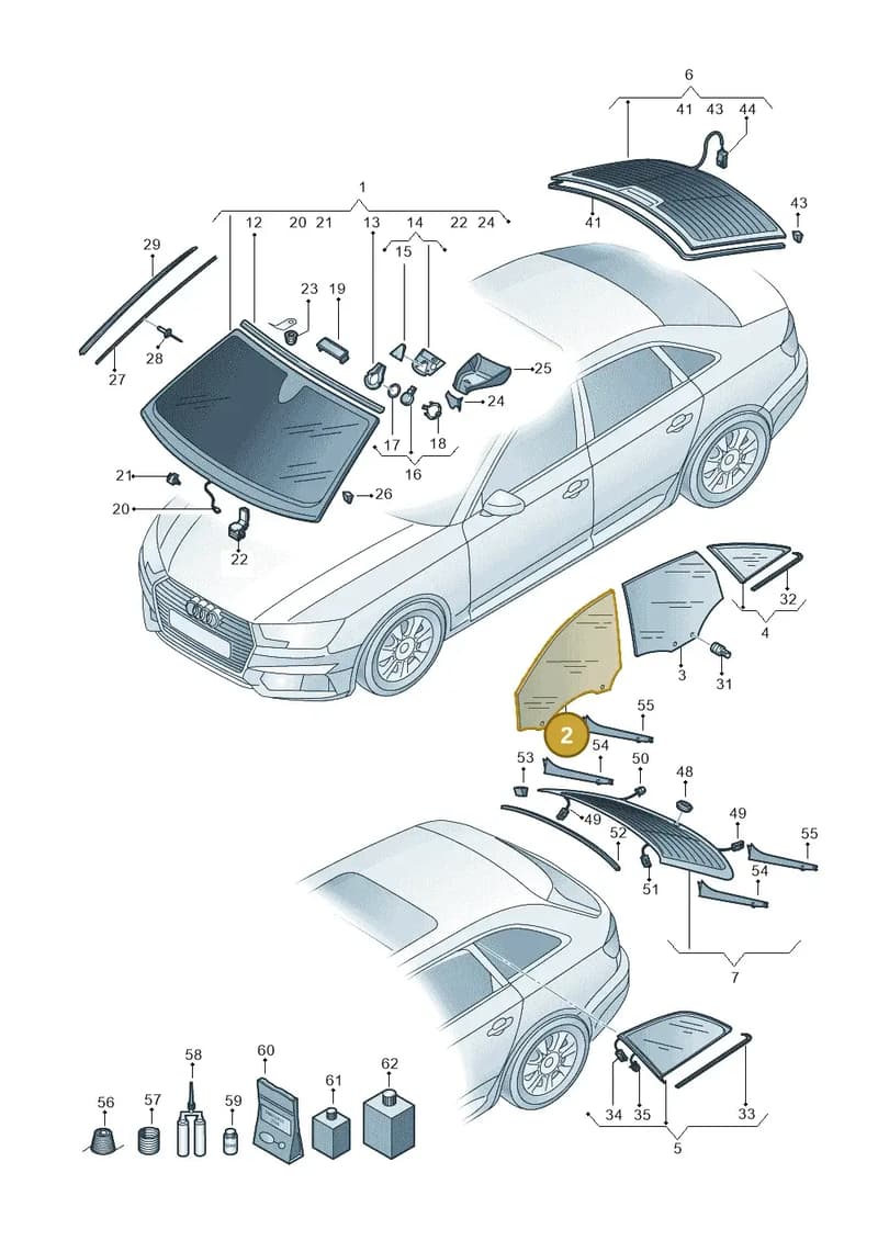 8W0845202C — Audi A4 (2015-2025) diagram 849845100, position 2