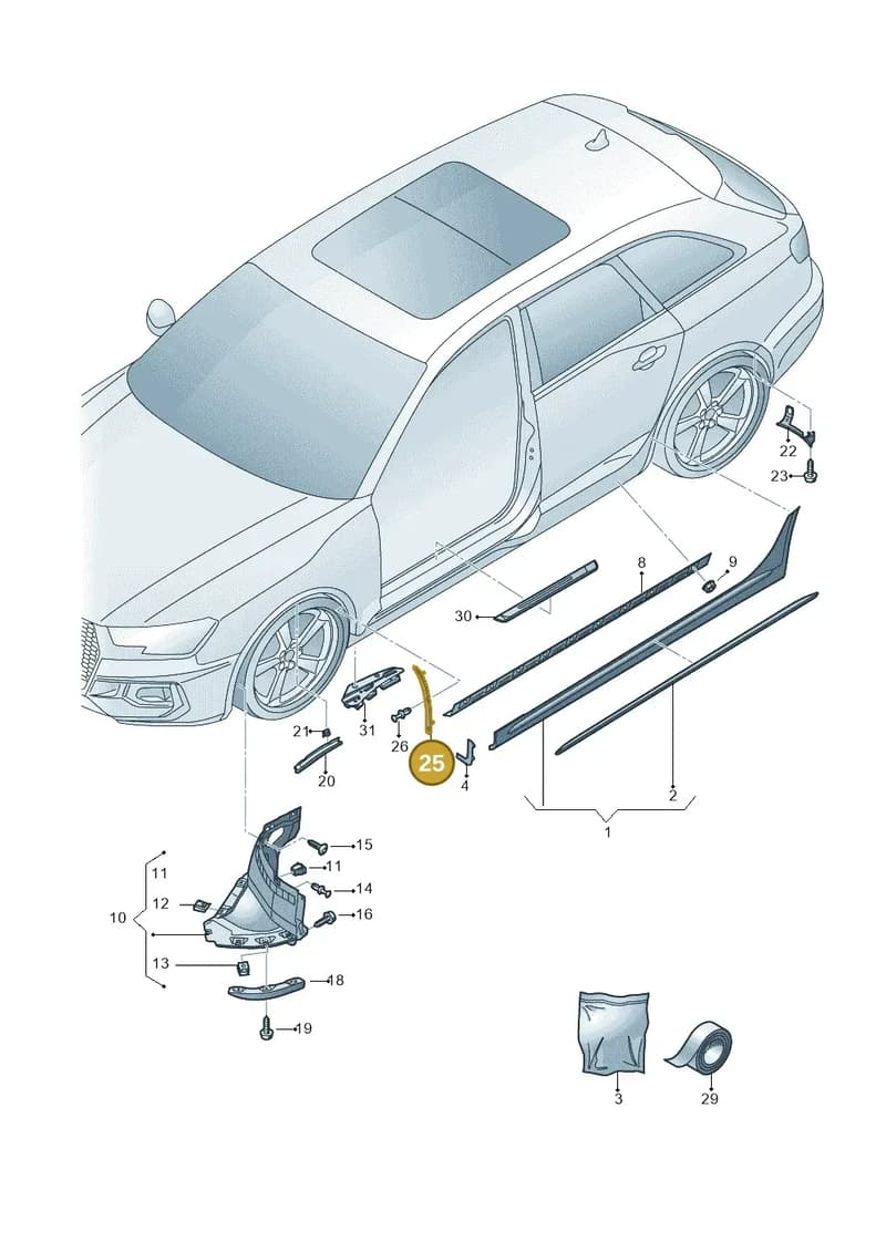8W0853824C9B9 — Audi RS4 Avant (2017-2025) diagram 438853000, position 25