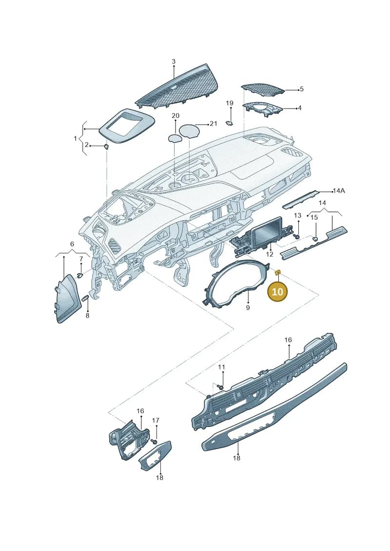 8W0857441 — Audi A4L 2.0 (2016-) diagram 216857015, position 10