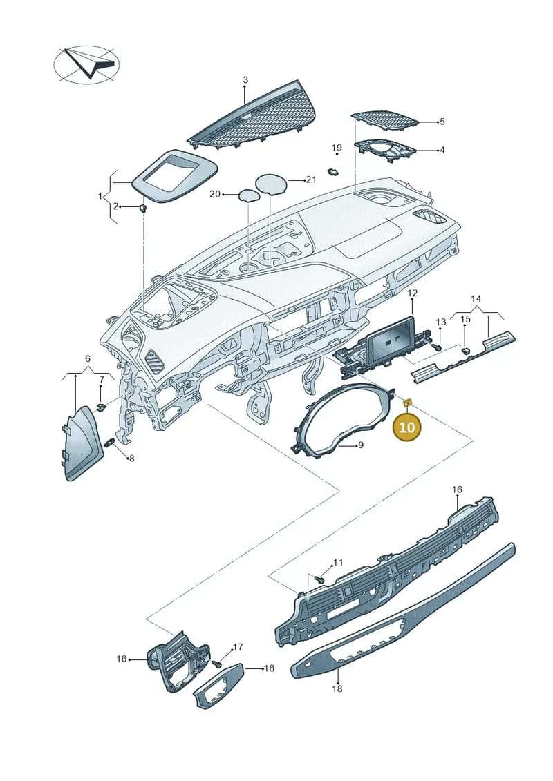 8W0857441 — Audi RS4 Avant (2017-2025) diagram 849857150, position 10