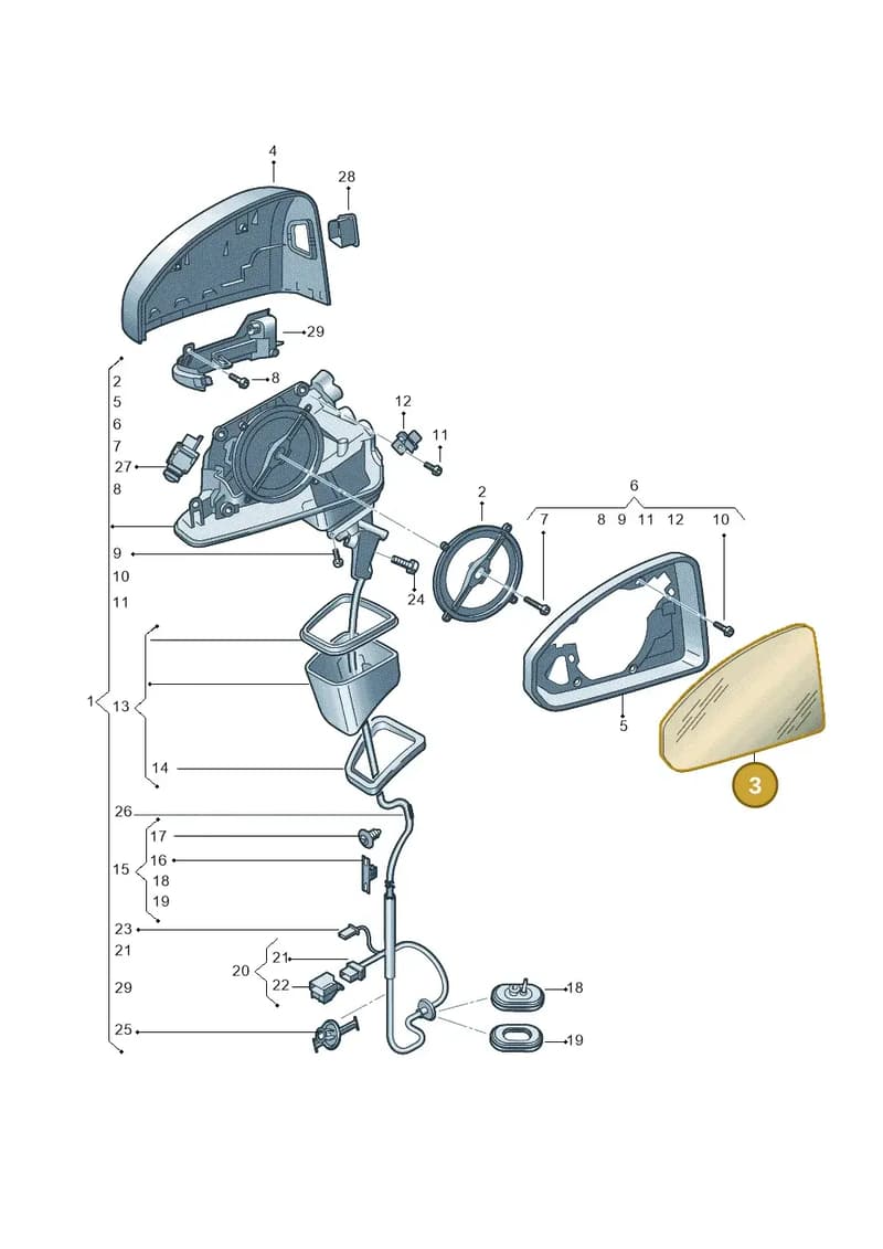 8W0857536L — Audi A5 Sportback (2016-2025) diagram 897857401, position 3