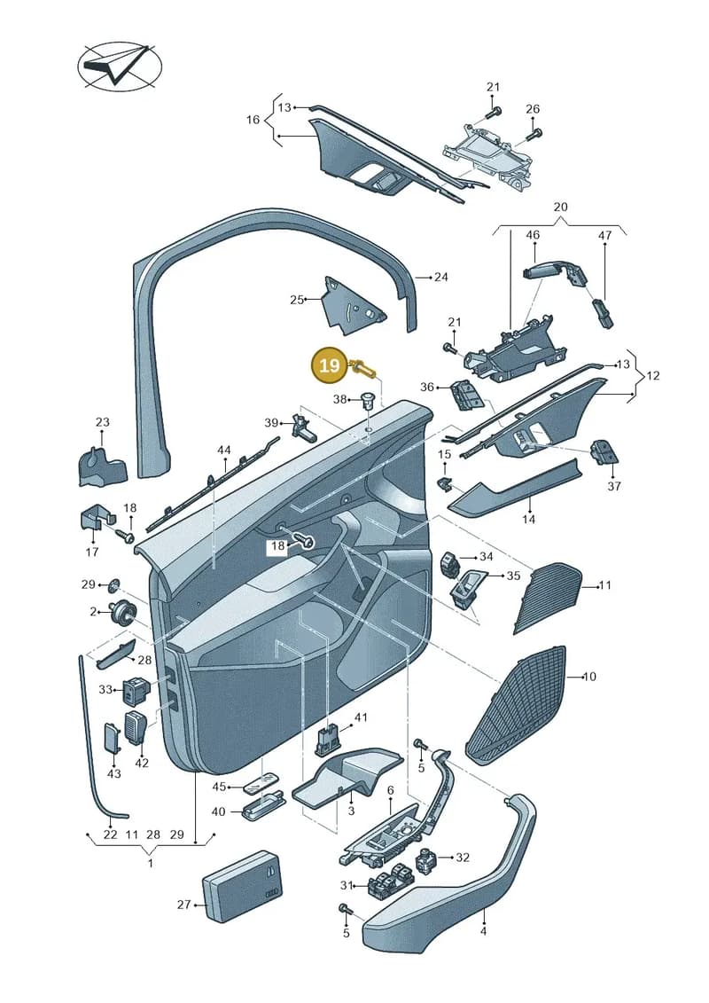 8W0860385A — Audi RS4 Avant (2017-2025) diagram 849867000, position 19
