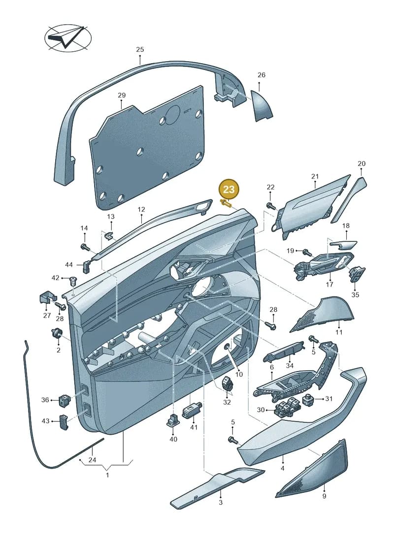 8W0860385B — Audi Q8 e-tron (2018-2025) diagram 586867000, position 23
