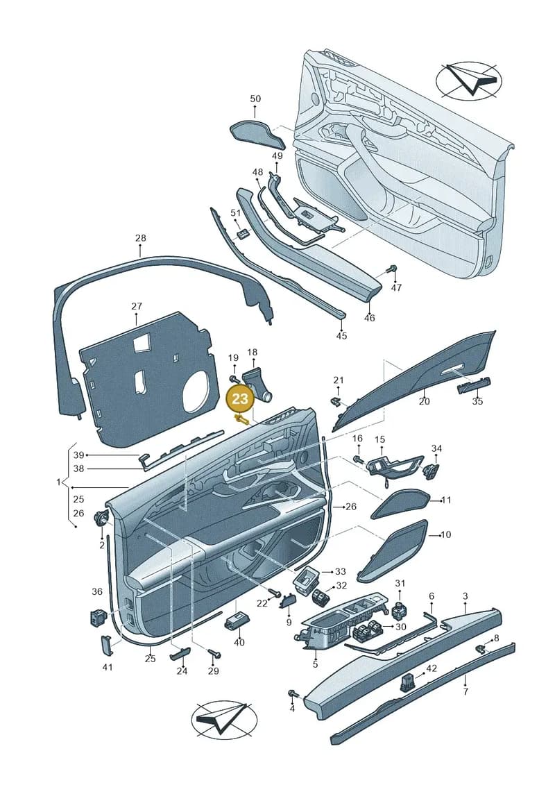 8W0860385B — Audi A8 (2017-2025) diagram 838867000, position 23