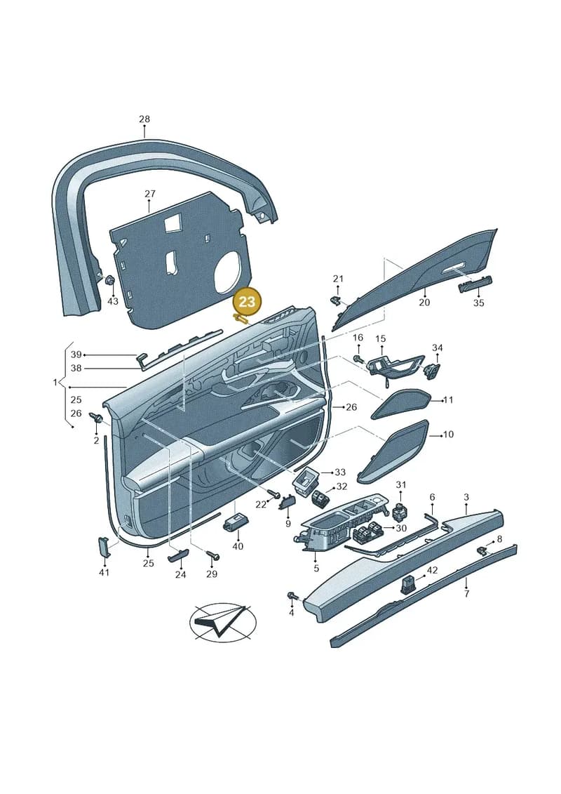 8W0860385B — Audi A8 (2017-2025) diagram 838867011, position 23