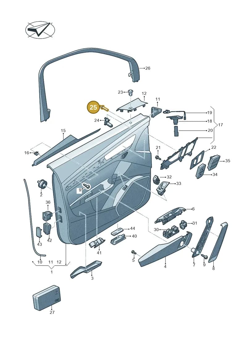 8W0860385B — Audi Q5 (2016-2025) diagram 896867000, position 25