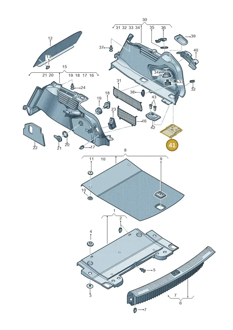 8W0863253 — Audi A4 (2015-2025) diagram 849863800, position 41