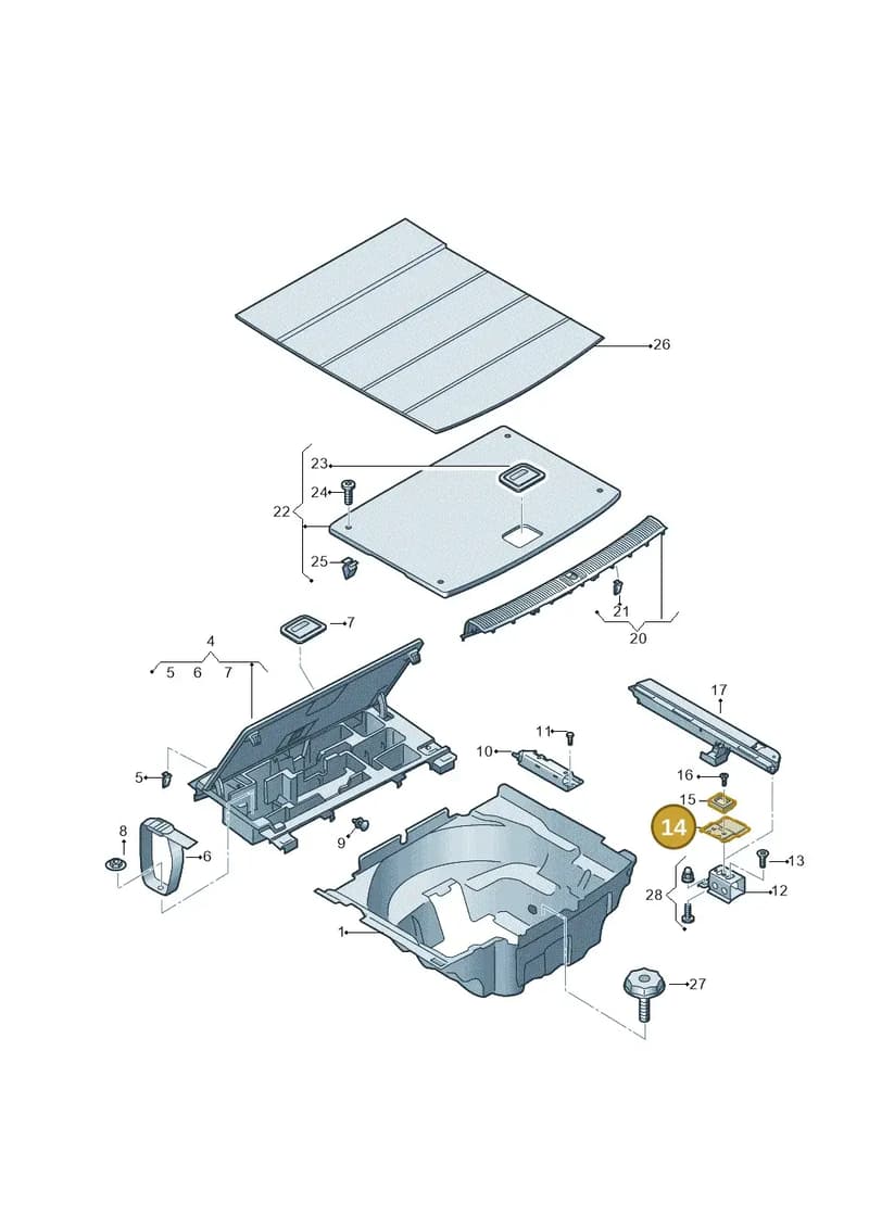 8W0863253 — Audi A5 Sportback (2016-2025) diagram 897863850, position 14