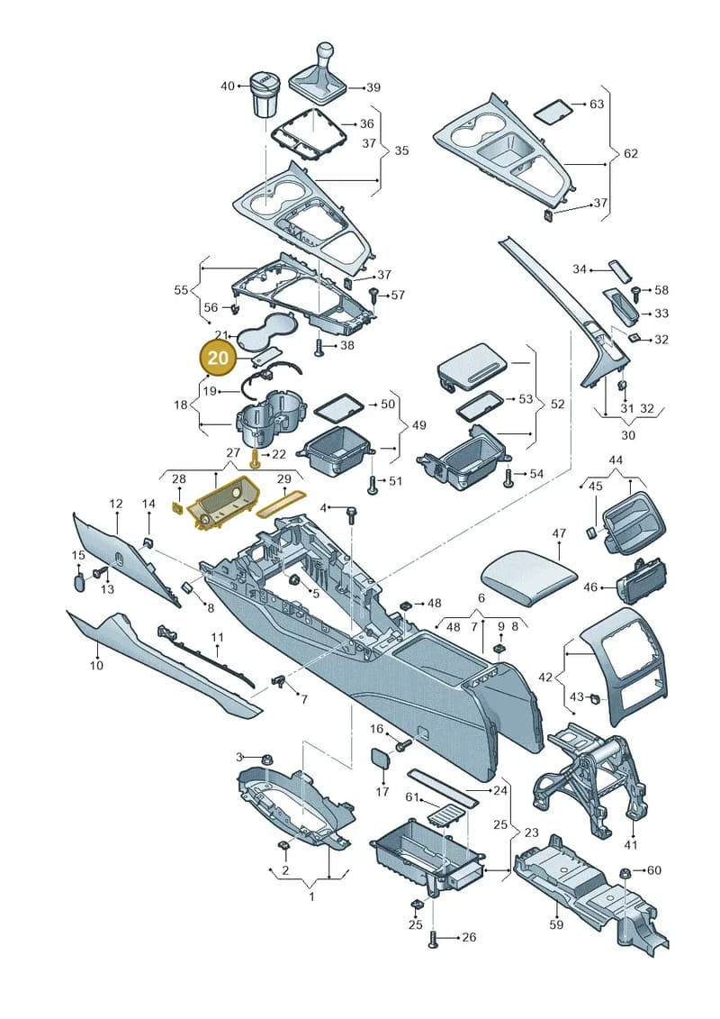 8W08632764PK — Audi RS4 Avant (2017-2025) diagram 849863520, position 20