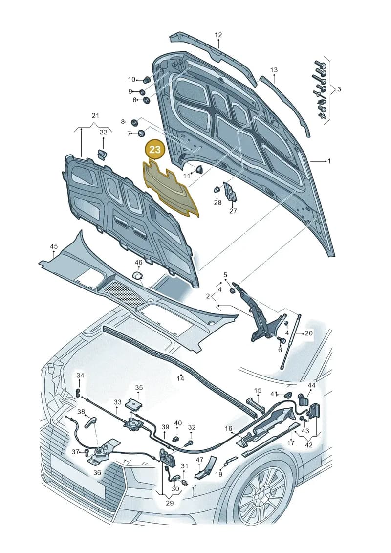 8W0863868 — Audi RS4 Avant (2017-2025) diagram 438823000, position 23