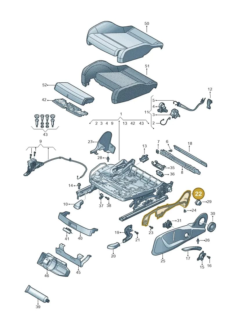 8W0881560 — Audi RS5 Sportback (2017-2025) diagram 897881000, position 22