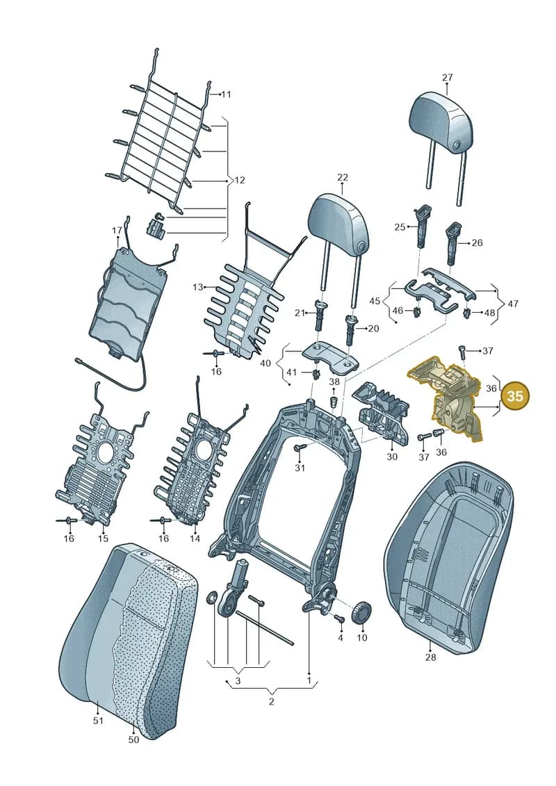 8W0881627A — Audi RS4 Avant (2017-2025) diagram 849881500, position 35
