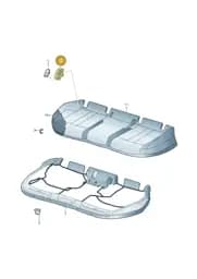 8W0887233C2DY Audi Mounting Sleeve for Child Seat (Agave Grey 2DY)