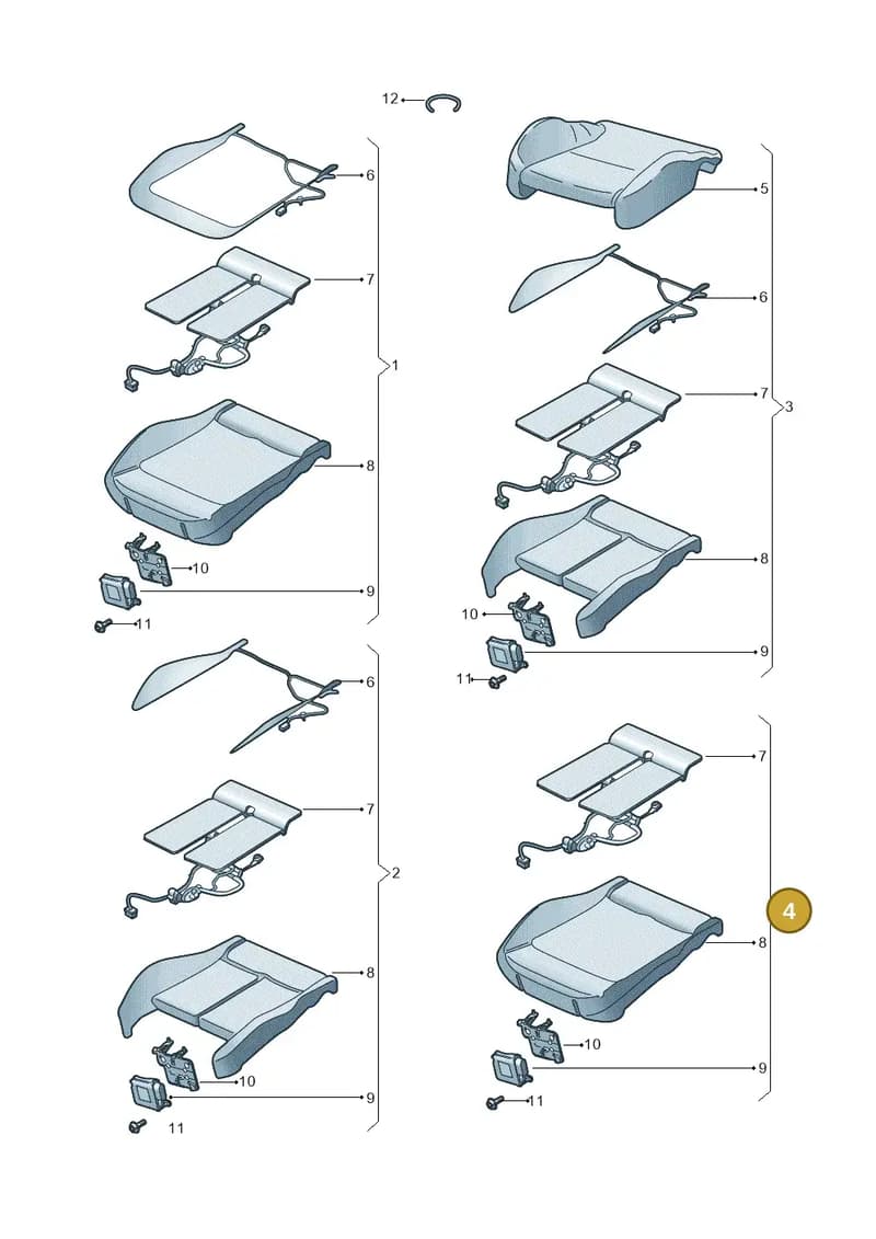 8W0898522G — Audi A5 Sportback (2016-2025) diagram 896881650, position 4