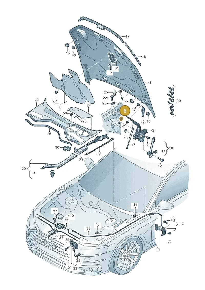 8W0899181 — Audi A8 (2017-2025) diagram 838823000, position 6