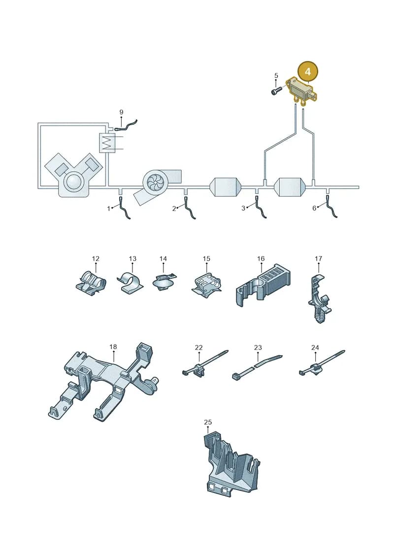 8W0906088Q — Audi A5 Sportback (2016-2025) diagram 897906003, position 4
