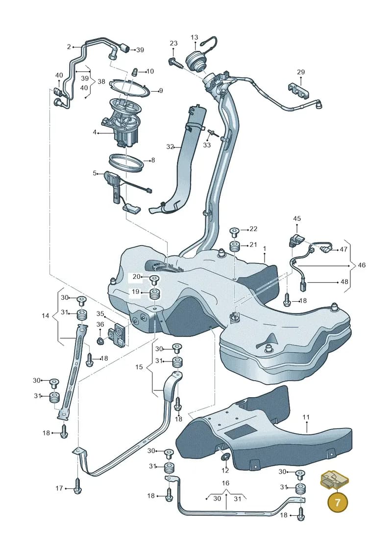 8W0906093C — Audi A4 (2015-2025) diagram 897201020, position 7