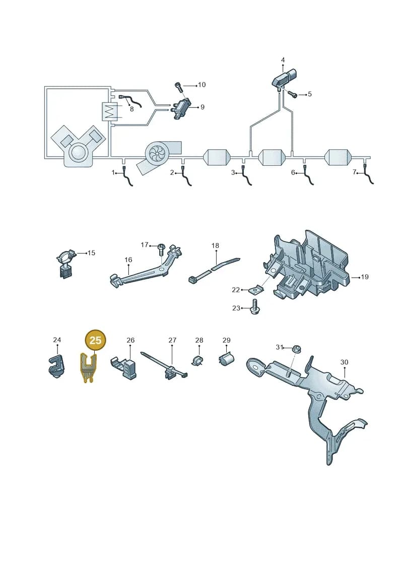 8W0906131 — Audi A8 (2017-2025) diagram 838906010, position 25