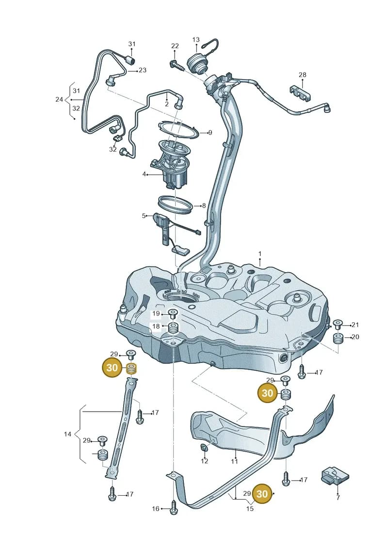 8W0906651C — Audi A5 Sportback (2016-2025) diagram 897201000, position 30